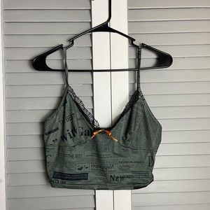 Cropped Letter Tank Top